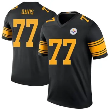 Pittsburgh Steelers #77 Jesse Davis Game Used Color Rush Jersey