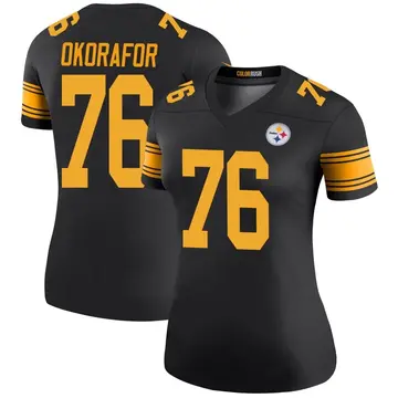 Pittsburgh Steelers #76 Chukwuma Okorafor Game Used Color Rush Jersey